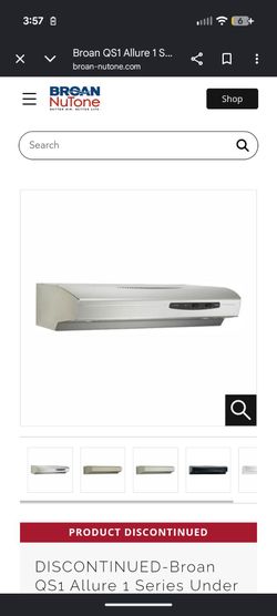 Broan Allure Range Hood 36 in stove vent Stainless Steel ventilation