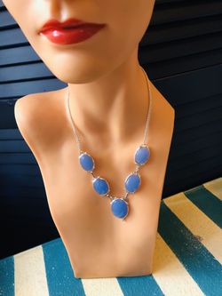 Chrysoprase sterling silver necklace 19”