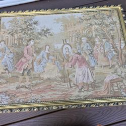 VINTAGE NEEDLEPOINT TAPESTRY FRAME 38X27