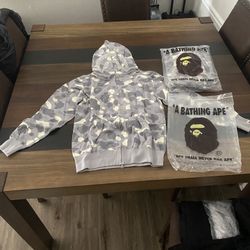 Camo Gray Bape Hoodie 