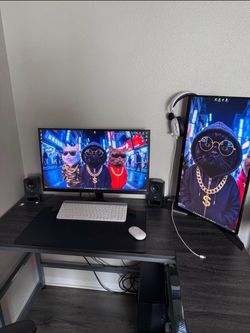 HP Game Pc Desktop 2 LG 144hz 27inc + Gift Chair