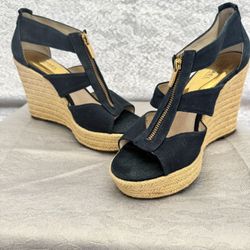 Michael Kors Damita Navy Wedge - size 8