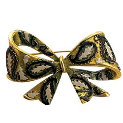 vintage  karu tied bow  brooch 