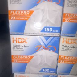 HDX Tall Kitchen 13 Gallon Drawstring Bags 150 Count (16$$ each