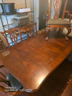Cherrywood Dining Table with Chairs Set