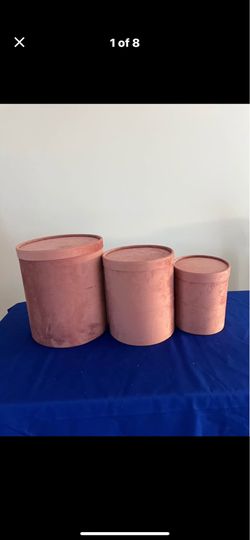 Elegant velvet nesting storage boxes x3