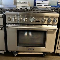 THERMADOR 36”WIDE DUAL FUEL RANGE STOVE STAINLESS STEEL 