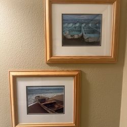 2 Framed Boat Pictures – Nautical Wall Art Set