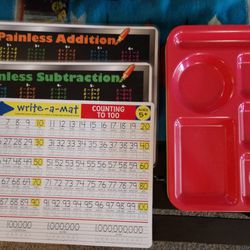 Great Set If Daycare Or Home Schools Or For Babysitters 3-4 Trays Plus Placemats 