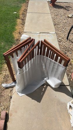 Walnut Dog Gates for Doorways, 6-Panel Freestanding Dog Gate Indoor for the House Stairs, 24" H Foldable Wooden Pet Gates with 4PCS Metal Stands, Expa