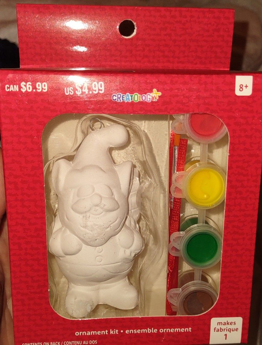Createology Christmas Ceramic Paint It Yourself Ornament Kit, Santa Gnome