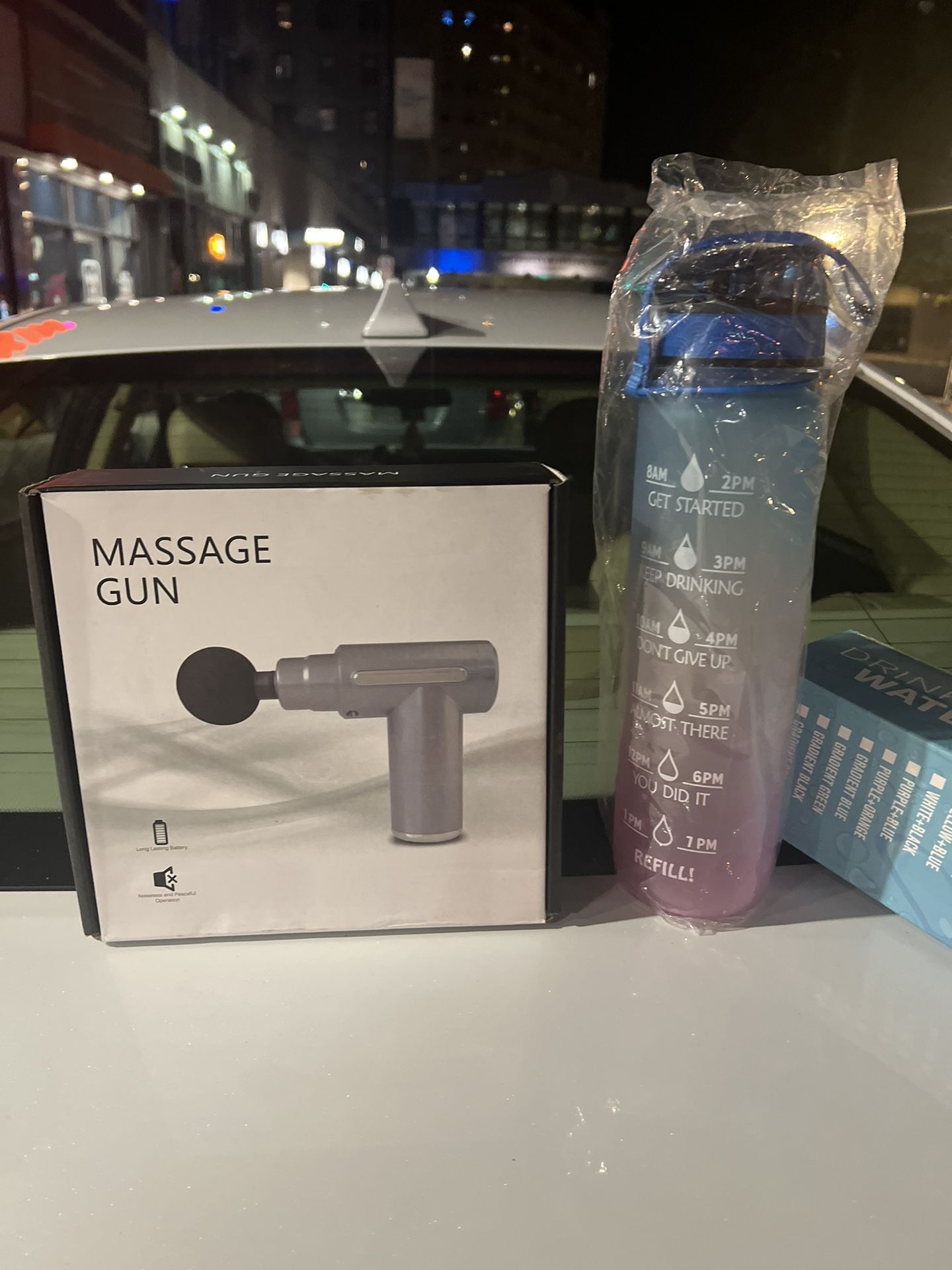 Massage Gun/ Motivational Water bottle Combo