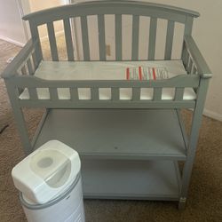 Baby changing table, Diaper Warmer, And Trash Can 