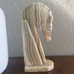 Carved Onyx Horse Head Sculpture