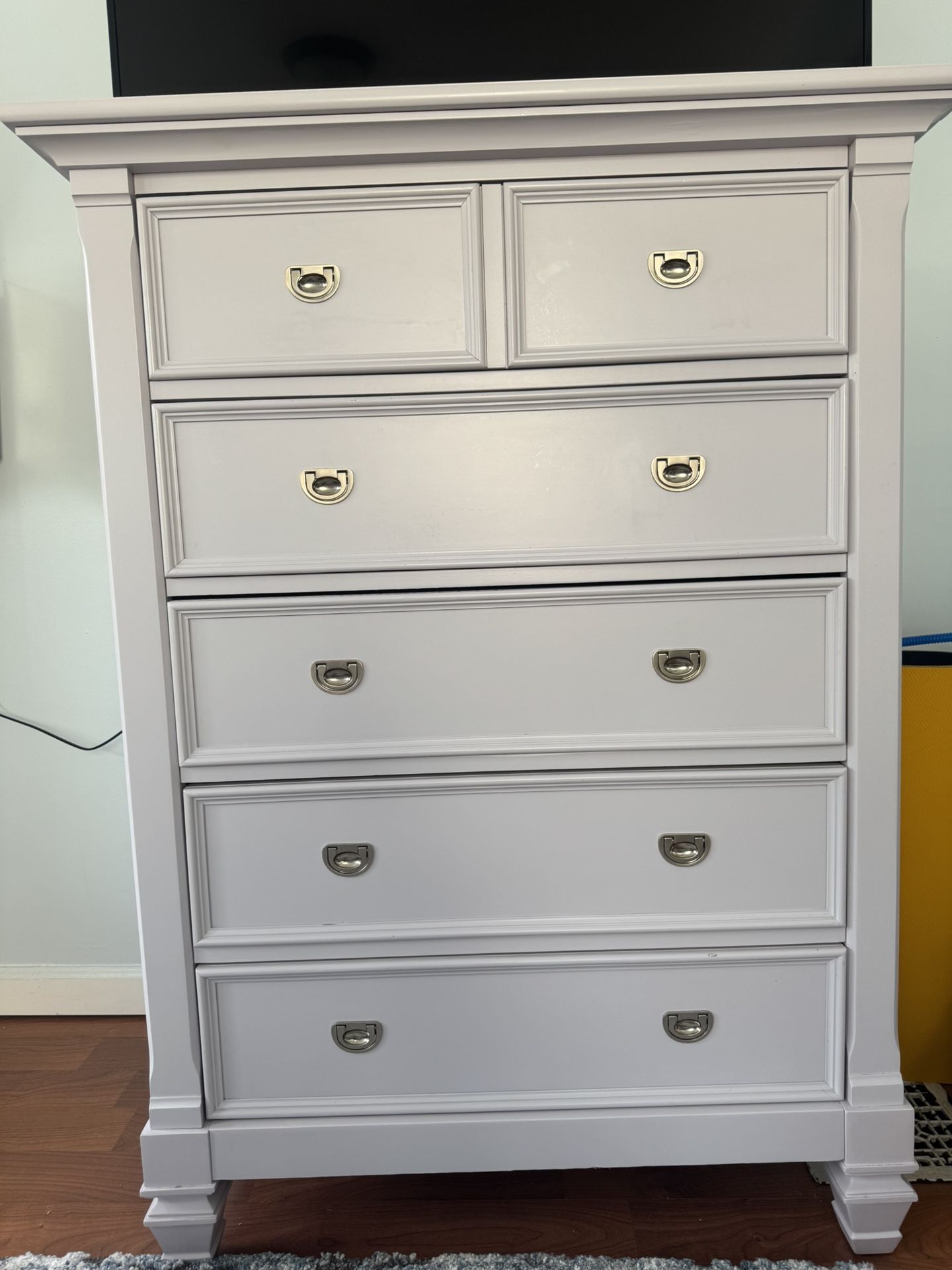 Dresser 5 Full Drawers Light Lavender Lilac Furniture Kids 