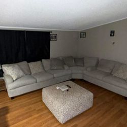 Sectional couch and ottoman 
