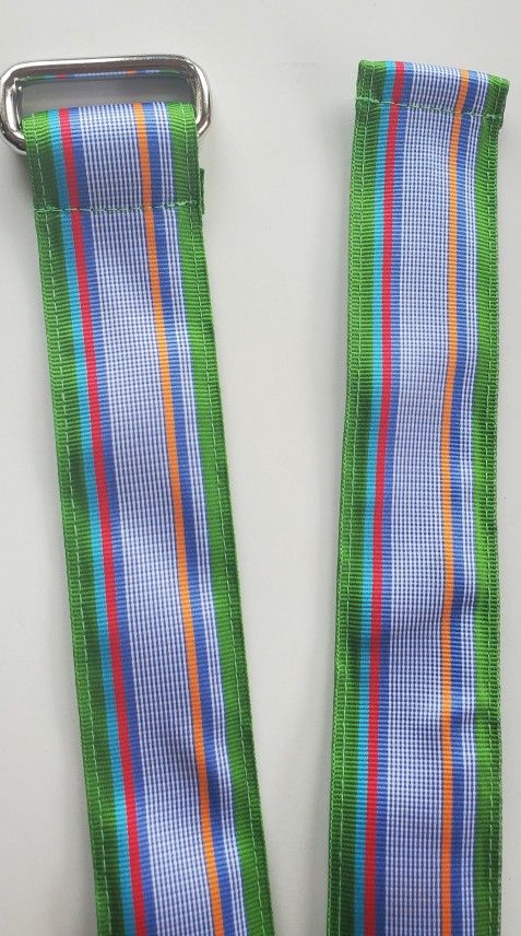Lands' End women's multicolored ribbon cloth belt size M D ring Stripe 37"
New without tags