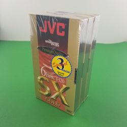 Lot of 3 - JVC T-120 SX 6-Hour High Performance Blank VHS Video Cassette Tapes