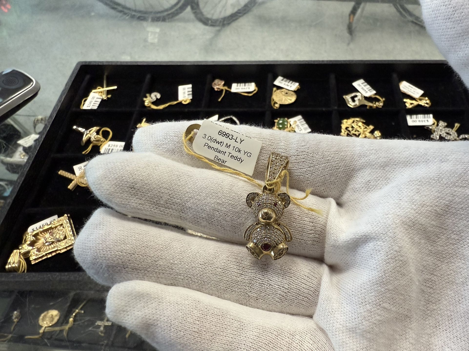 10k Yellow Gold Teddy Bear Charm Toy Doll Pendant