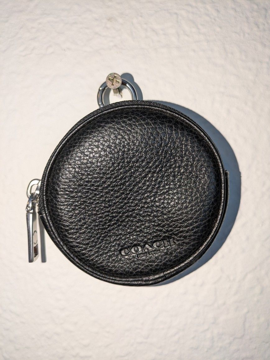 New Coach Leather Coin Bag.