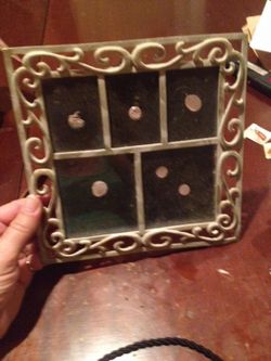 Picture frame. Very heavy. Almost perfect shape. Some have to go. Have trilateral ones and some more personal