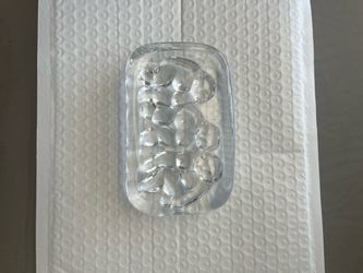 Vintage 1970’s Iittala Finland Glass Sauna Paperweight by Jorma Vennola, 5”x3.25”