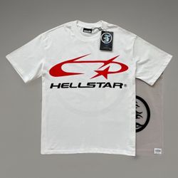 Medium Hellstar White T-shirt Black Shorts Set