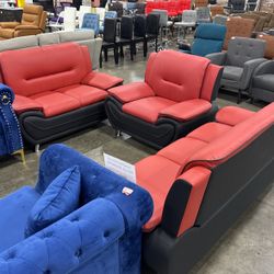 Modern Red and Black 3Pcs Set (11/17) Juego moderno de 3 piezas en rojo y negro 