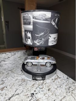 1963 Corvette Stingray Desk Table Lamp Works  w  Key Ignition Start up Car Sound
