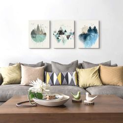 Abstract Mountain in Daytime Canvas Prints Wall Art Paintings Abstract Geometry Wall Artworks Pictures for Living Room Bedroom Decoration