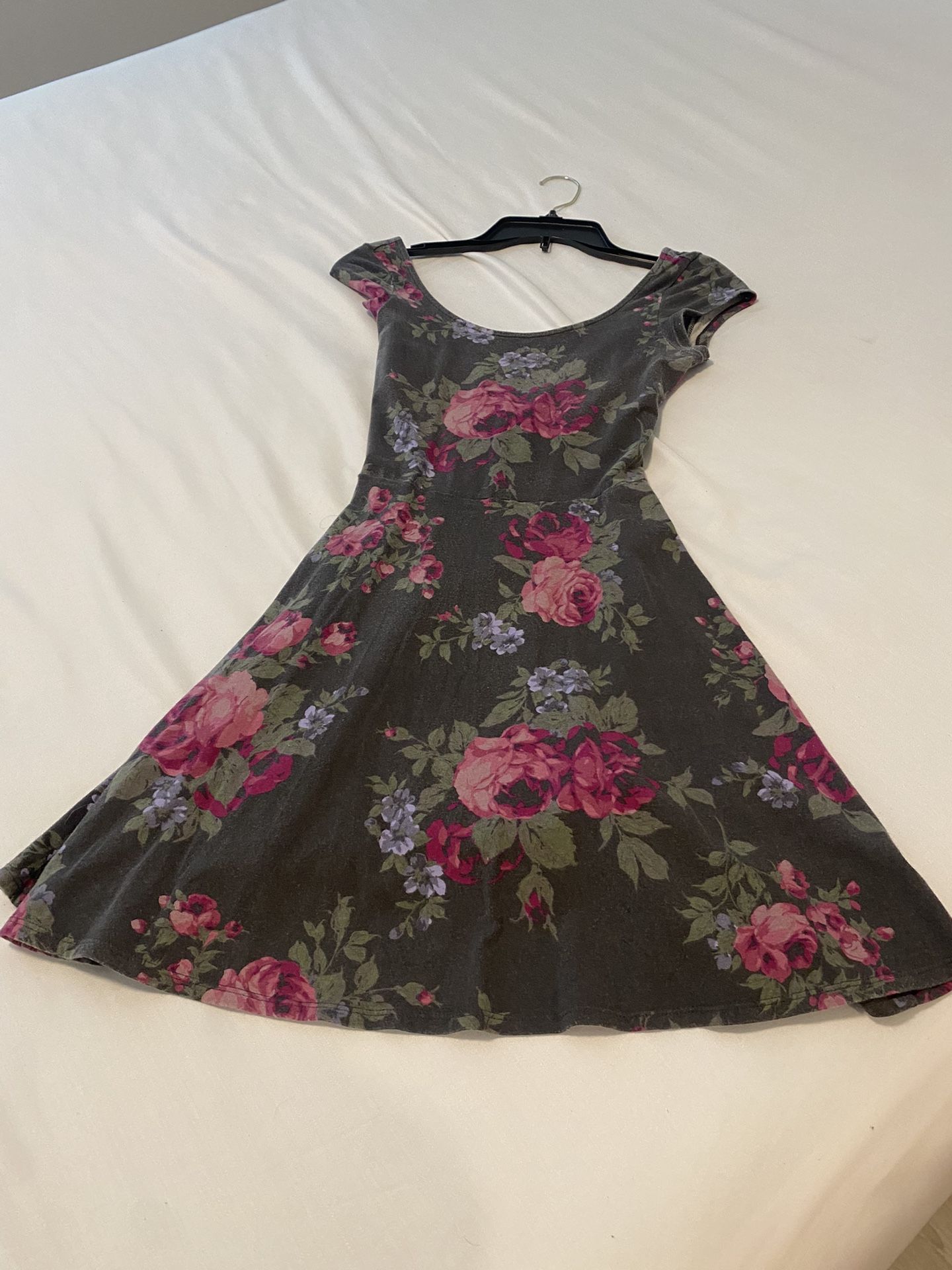 Grey Flower Dress