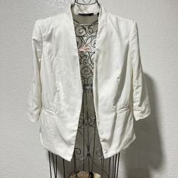 INVESTMENTS PETITES Womens 3/4 sleeves Blazer Size 6P