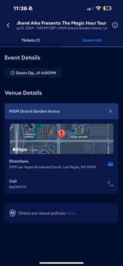 Floor Seats Jhene Aiko Concert Las Vegas