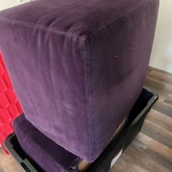 Purple Cube Ottoman