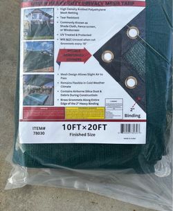 10ft x 20ft Heavy Duty Green Mesh Tarp