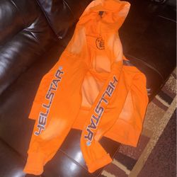 (New) Orange Hellstar hoodie)