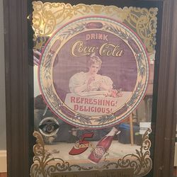 Vintage 75th Anniversary Coca-Cola Pub Mirror