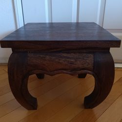 One Opium Table Solid Wood Side Table Flower  Stand Podium Asia Thai