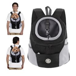 Pet Carrier Backpack,Breathable Dog Backpack Carrier with Adjustable Straps,Side Storage Pockets,Dog Head-Out Backpacks with Safety Belt,Puppy Front a
