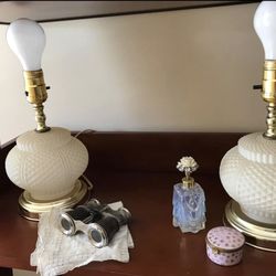 Pair of Vintage Glass Lamps