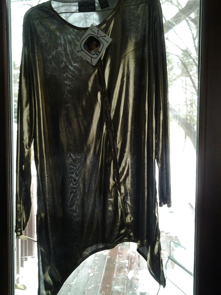 Gold metallic Anthony Mark Hankins Collection blouse