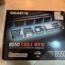 GIGABYTE B550 Eagle WIFI6 Motherboard, Supports AMD AM4 Ryzen 5000 Processors, ATX, DDR4, 2X M.2, PCIe 4.0, WIFI6, 1GbE LAN, EZ-Latch