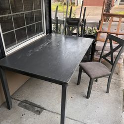 Table and 4 Stools And One Loong Stools