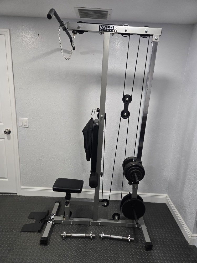 Valor Fitness LAT Pull-down & Row & Weider Utility Bench With Preacher Curl And Leg Lift