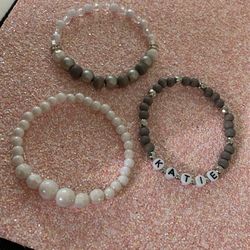 Gray & White Bracelets 