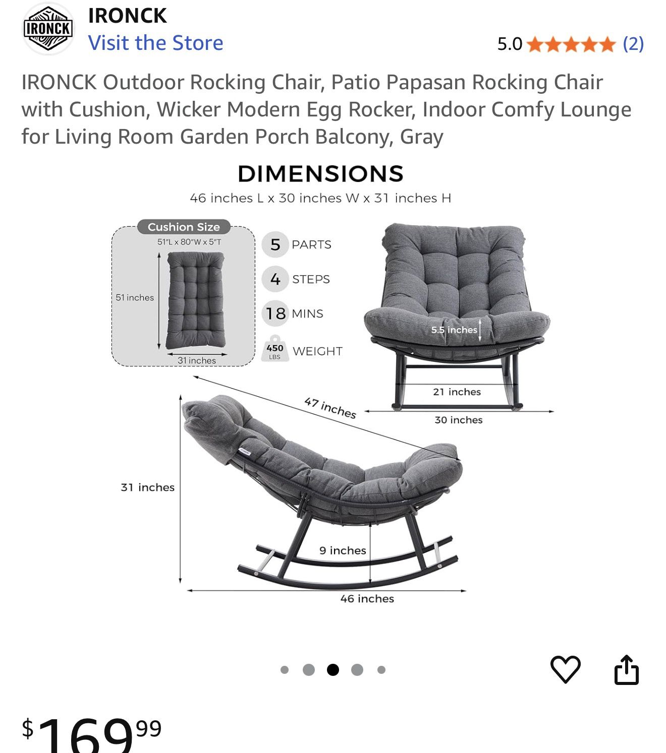 Brand New Papasan Rocking Chair