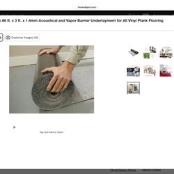 New roll in box  REG $96  HERE ONLY $70 NO TAX   QuietWalk 200 sq. ft. x 66 ft. × 3 ft. x 1.4mm Acoustical and Vapor Barrier Underlayment for All Viny