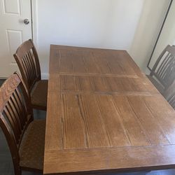 Wood Table With 4 chairs 