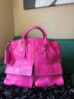 Dooney & Bourke Clayton Satchel in Florentine Leather in Violet Pink HTF🎀