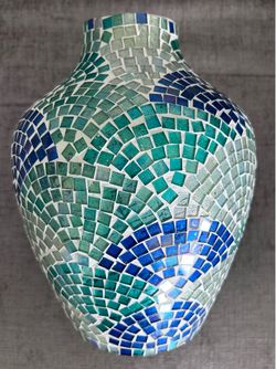 Mosaic Glass Vase 9.5”